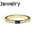 Artisan Jewelry - Hand Engarved Scrolls Baguette Sapphire Engagement Ring in Yellow Gold - Jewelry