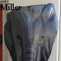 Barbara J Miller - Elephant on Palm Frond - None