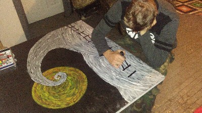 Jesse Leaf The nightmare before Christmas free hand painted table top