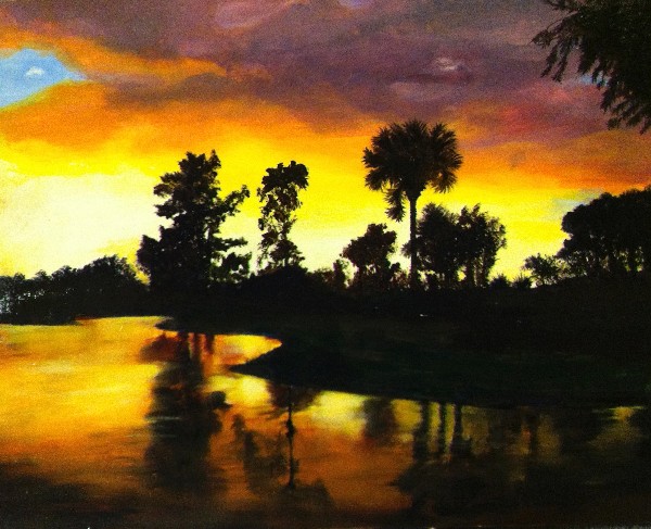 Nancy Tydings Bullough Sunset Over Cherry Hill Pond