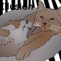 Clip Op Art Illusion - Cats Chilling - Mixed Media