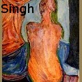 Durlabh - Singh - Lady of Rock. - Oil Painting