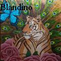 Lissette Blandino - 2 Cor 11:3 Tiger and Roses - Paintings