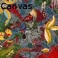 Warped Canvas - Partridge and hummingbird - Acrylics