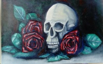 Adrian Glazier Skull and Roses