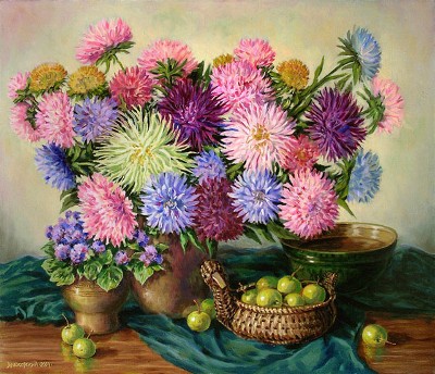 Asters and Chinese apples