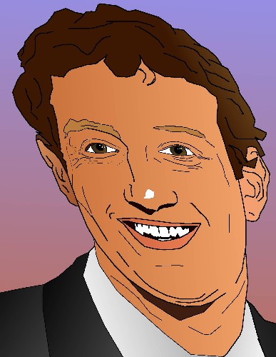Mark Zuckerberg Caricature Portrait Casino Art