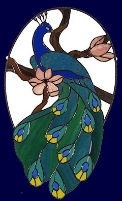 Stained glass peacock