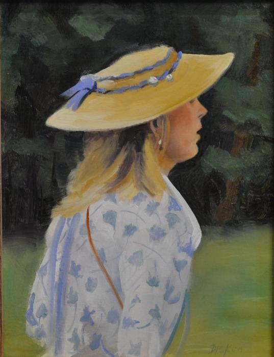 Patricia Dickun Woman in a straw hat