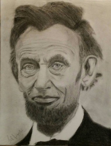 Abraham Lincoln hand drawing print