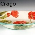 Lettuce & Poppies oval serving bowl