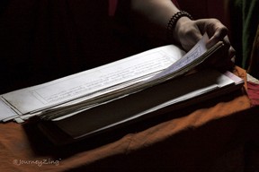 Bhutan Buddhist Priest and Prayer Book