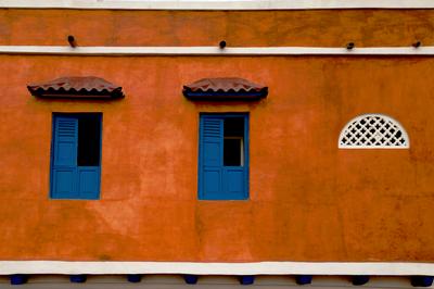 Colorful Wall in Cartagena, Colombia