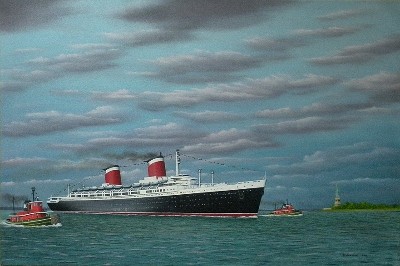 SS United States entering New York Harbor