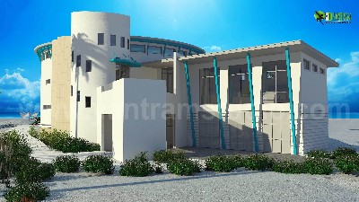 3D Luxurious Home Exterior Design Rendering