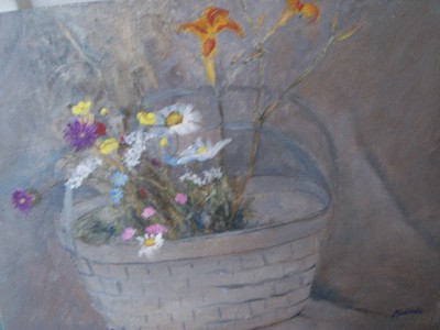 wildflowers in a basket