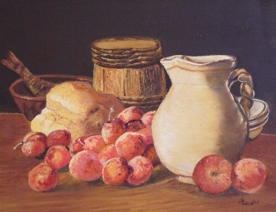 still life with apples